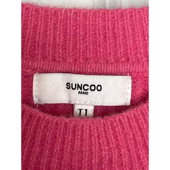 Suncoo Paris Pink Wool Blend Sweater Size T1 Small - Picture 3 of 7